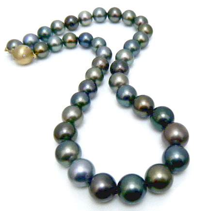 Multicoloured Tahitian Round Pearl Necklace